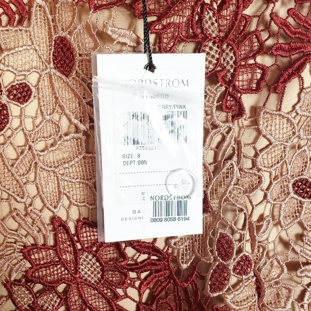 BARDOT Two-Tone Lace Dress in Berry/Pink Revolve NWT - Picture 6 of 7